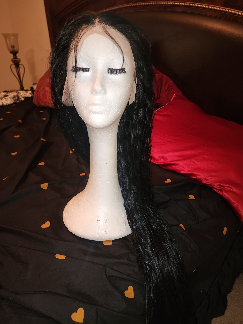 Black Long Wavy Wig - Natural Shine